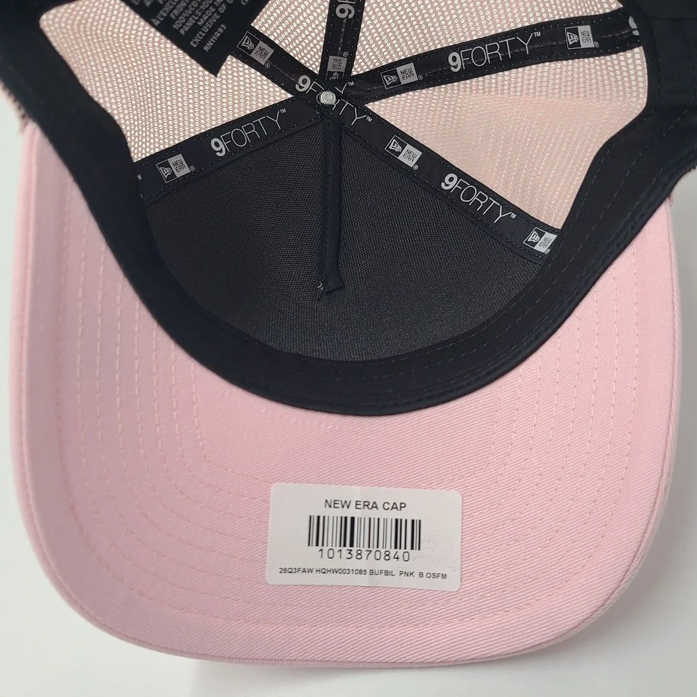 Women Buffalo Bills Hat Snapback Trucker Mesh New Era 9Forty Pink White M-Crown